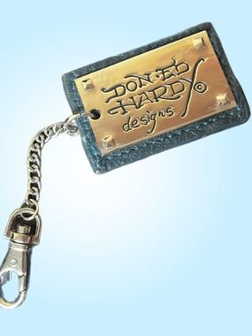 Vintage Don*Ed Hardy Leather & Metal Bag Charm 2006